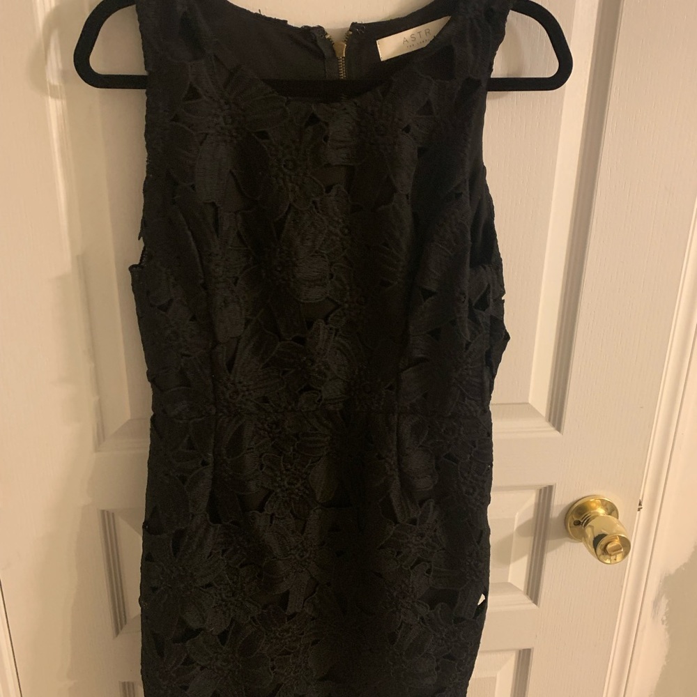 Black lace overlay top shop dress